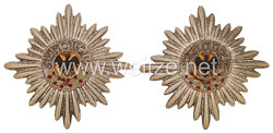 Preußen Paar Garde-Sterne des Schwarzen Adler Ordens für die Parade-Decke/Schabracke für Offiziere der Garde-Regimenter