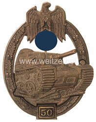 Panzerkampfabzeichen in Bronze mit Einsatzzahl 