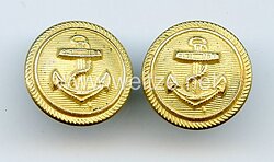Reichsmarine Paar Knöpfe für die Schirmmütze der Offiziere und Portepeeunteroffiziere 