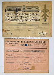 NSDAP - Sport- und Erholungsheim des Gaues Essen der NSDAP in Winterberg  (Sauerland ) - Quittungsheft für Sonderbeiträge