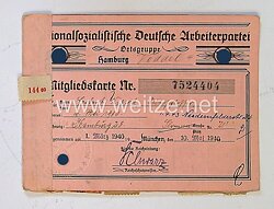 NSDAP - Ortsgruppe Hamburg ( Veddel 4 ), Mitgliedskarte Nr. 7524404