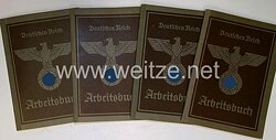 III. Reich - Konvolut von 4 x Arbeitsbuch 2. Modell mit großem Hoheitsadler