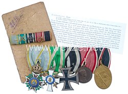 Große Ordensschnalle aus dem Besitz eines tapferen sächsischen Offiziers im K.S. Schützen-Regiment 108