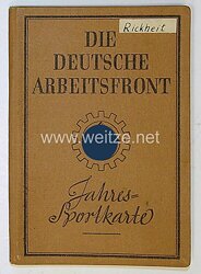 Deutsche Arbeitsfront - Jahressportkarte für eine Angestellte bei den Reichswerke Hermann Göring in Braunschweig