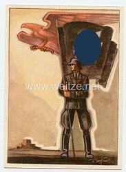 SS - farbige Propaganda-Postkarte - " Tag der Deutschen Polizei 1941 "