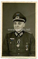Wehrmacht Heer Portraitfoto des Hptm. Hermann Rating - Träger des preußischen Goldenen Militärverdienstkreuz