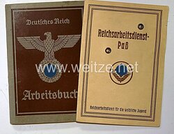 Reichsarbeitsdienst ( RAD ) - Reichsarbeitsdienstpaß für die weibliche Jugend und Arbeitsbuch