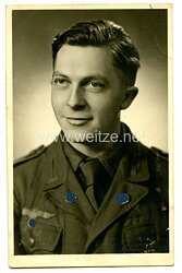 Wehrmacht Heer Portraitfoto eines Angehörigen der Panzertruppe des Afrikakorps