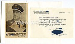 Allgemeine SS - Originalunterschrift von SS-Gruppenführer und Generalleutnant der Polizei Dr. Benno Martin, Polizeipräsident von Nürnberg-Fürth