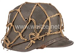 Reichswehr/Wehrmacht Stahlhelm M 16 mit Tarnnetz