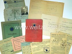 NSDAP - Mitgliedsbuch Nr. 552465 für den SA-Sturmbannarzt Dr. Roland Pfeiffer mit original Unterschrift "Ernst Röhm"