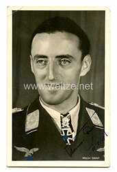 Luftwaffe - Originalunterschrift von Ritterkreuzträger Major Hermann Graf