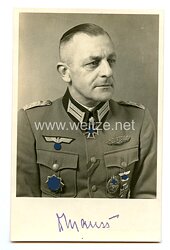 Wehrmacht Heer - Originalunterschrift von dem 26. Brillantenträger Generalmajor Dr.Karl Mauss