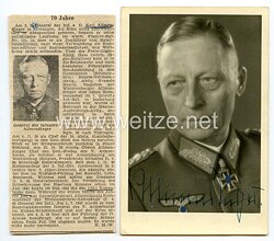 Wehrmacht Heer - Originalunterschrift von Ritterkreuzträger General der Infanterie Karl Allmendinger