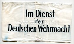 Wehrmacht, Armbinde für Zivilangehörige der Wehrmacht "Im Dienst der Deutschen Wehrmacht"