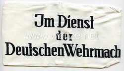 Wehrmacht, Armbinde für Zivilangehörige der Wehrmacht "Im Dienst der Deutschen Wehrmacht"