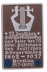 III. Reich - 12. Deutsches Sängerbundesfest und Feier des 75 jähr. Bestehens des deutschen Sängerbundes 1862-1937 Breslau 28.7.-1.8.1937