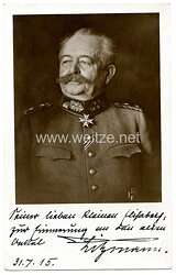 1. Weltkrieg - Originalunterschrift des Pour le Mérite Trägers General der Infanterie Karl Litzmann