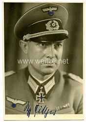 Wehrmacht Heer - Originalunterschrift von Ritterkreuzträger Major Josef, Fischer,  Kommandeur II./Grenadier-Regiment 507 / 292. Infanterie-Division