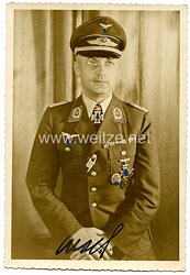 Luftwaffe - Originalunterschrift von Ritterkreuzträger Oberstleutnant Adolf Wolf