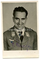 Luftwaffe - Originalunterschrift von Ritterkreuzträger Hauptmann Matthias "Teddy" Schwegler, Kampfgeschwader 51