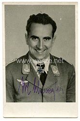 Luftwaffe - Originalunterschrift von Ritterkreuzträger Hauptmann Matthias "Teddy" Schwegler, Kampfgeschwader 51