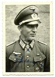 Wehrmacht - Originalunterschrift des Ritterkreuzträgers Fritz Gebauer