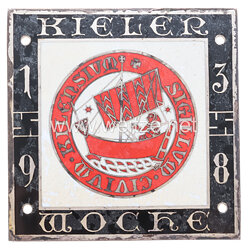 III. Reich - nichttragbare Teilnehmerplakette Kieler Woche 1938