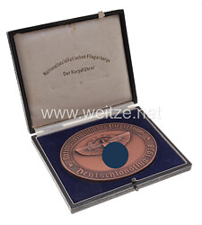 NSFK - nichttragbare Bronzene Plakette - " Nationalsozialistisches Fliegerkorps - Deutschlandflug 1938 "