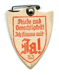 III. Reich - Friede und Gerechtigkeit, Ich stimme mit Ja 1933