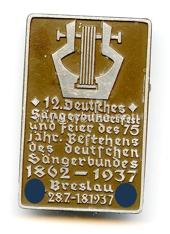 III. Reich - 12. Deutsches Sängerbundesfest und Feier des 75 jähr. Bestehens des deutschen Sängerbundes 1862-1937 Breslau 28.7.-1.8.1937