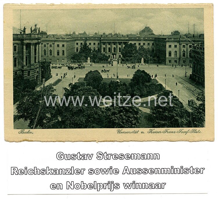 Weimarer Republik - Originalunterschrift von Gustav Stresemann, Reichskanzler, Außenminister und Nobelpreisträger