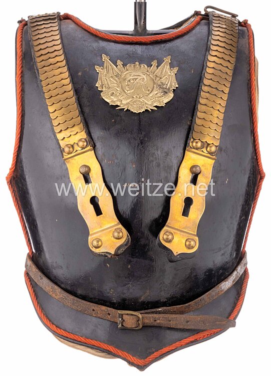 Preußen schwarzer Kürass Modell 1897 für Mannschaften im Regiment Garde du Corps zur Frühjahrs-Parade Bild 2