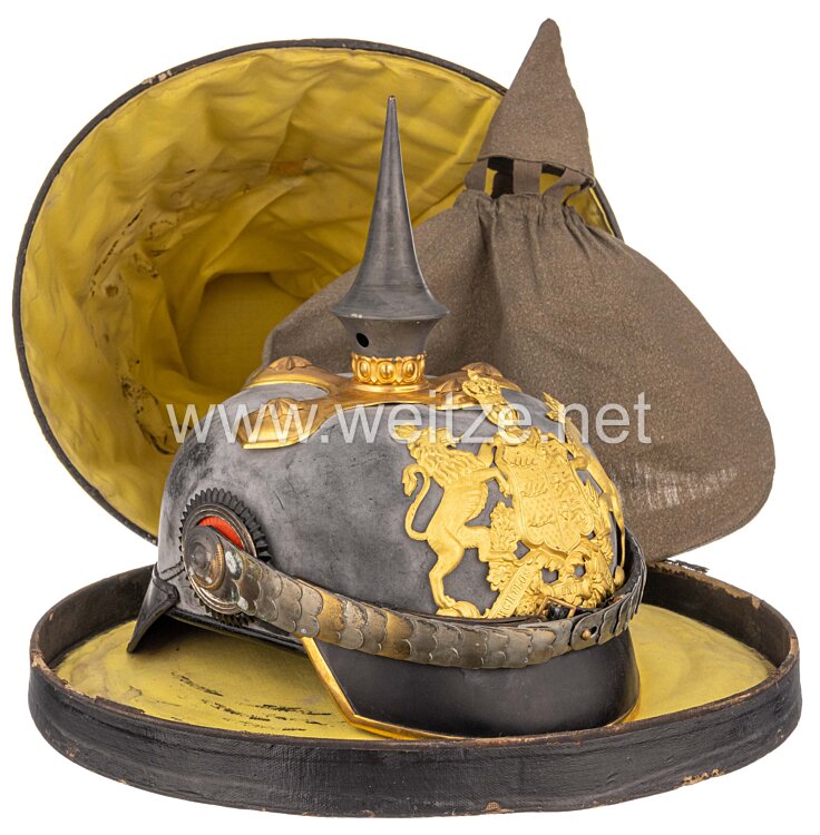 Württemberg 1. Weltkrieg Pickelhaube für einen Offizier der Infanterie