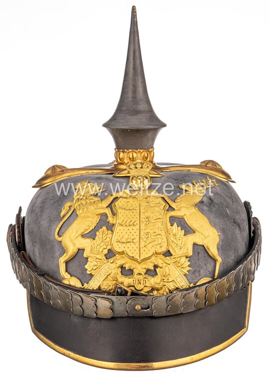 Württemberg 1. Weltkrieg Pickelhaube für einen Offizier der Infanterie Bild 2