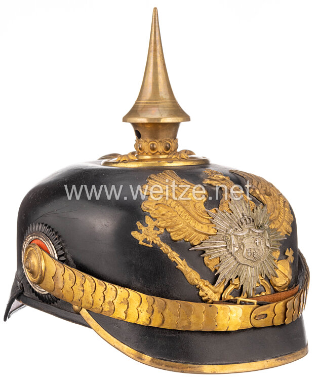 Oldenburg 1. Weltkrieg Pickelhaube für den Feldunterarzt «Steinbruch», während des Krieges kommandiert zum II. Bataillon, Reserve-Infanterie-Regiment Nr. 270