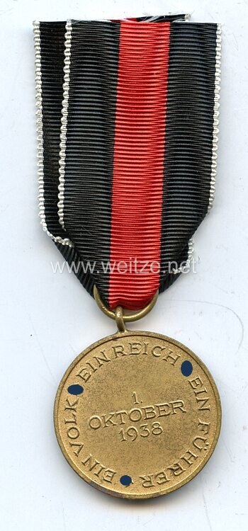 Medaille zur Erinnerung an den 1. Oktober 1938 (Anschluss Sudetenland) Bild 2