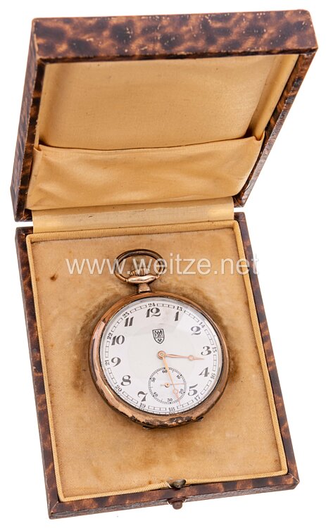 III. Reich - Geschenk-Taschenuhr der Preußischen Saargruben AG 1938